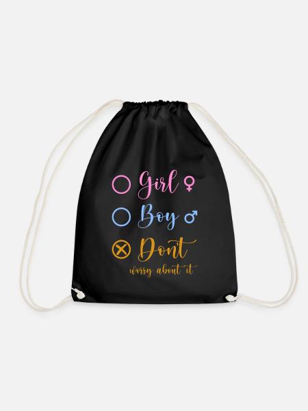 Gender Keeper Gender Reveal Party - Drawstring Bag - black