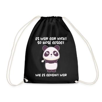 Böser Panda-Bär Sarkasmus Ironie Spruch - Turnbeutel - Schwarz - Vorne