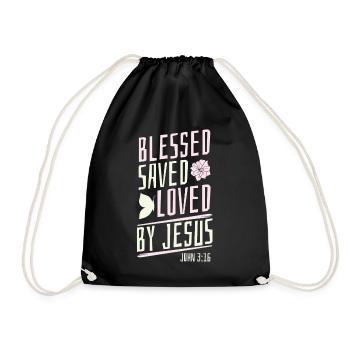 Christian bible verse religion - Drawstring Bag - black - Front