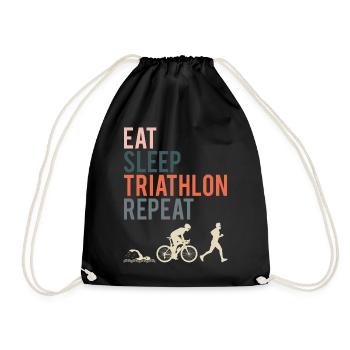 Triathlon Ausdauersport Mehrkampf Spruch Geschenk - Turnbeutel - Schwarz - Vorne
