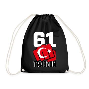 Trabzon 61 Memleket Türkei Fahne Trabzonlu Faust - Turnbeutel - Schwarz - Vorne