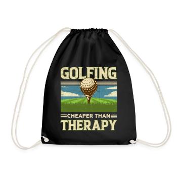 golf - Drawstring Bag - black - Front