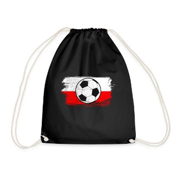 Fußball Polen Geschenk - Turnbeutel - Schwarz - Vorne