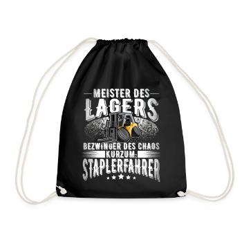 Staplerfahrer - Turnbeutel - Schwarz - Vorne