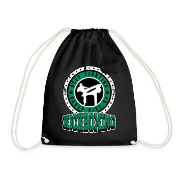 Kickboxing Kick Boxing Vintage Gift Idea - Drawstring Bag - black - Front