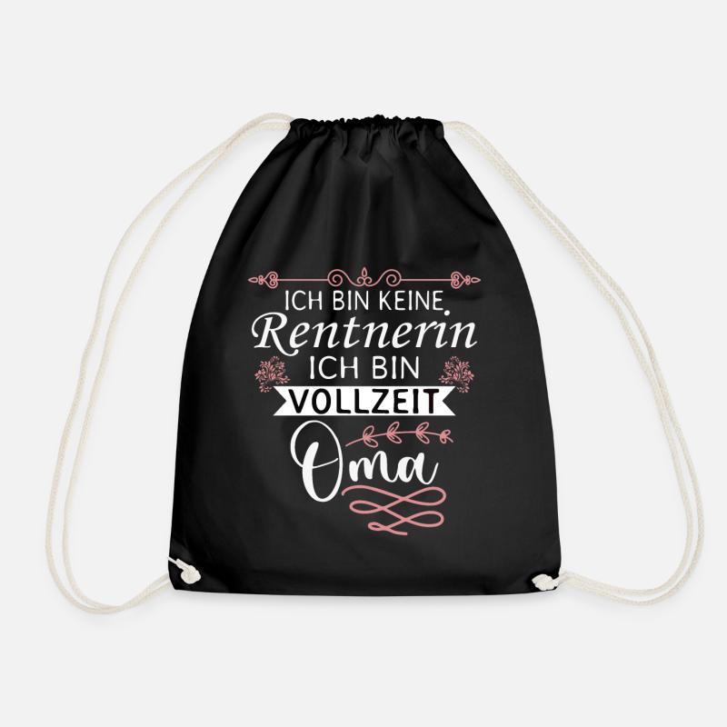 Rentnerin Rente Pension Oma - Turnbeutel - Schwarz