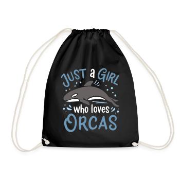 Orcas Orca lovers - Drawstring Bag - black - Front