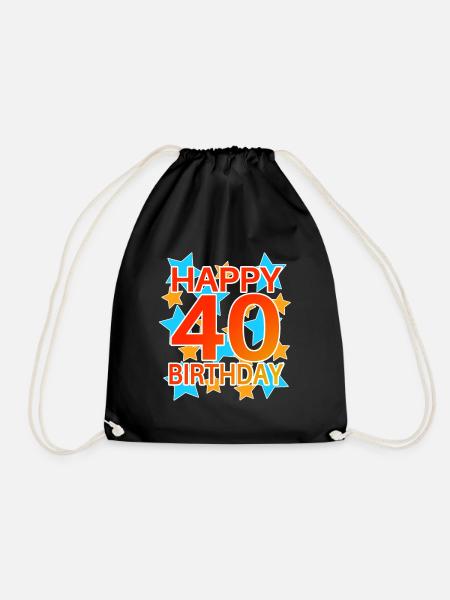 40 Jahre Geburtstag Geschenkidee - Turnbeutel - Schwarz