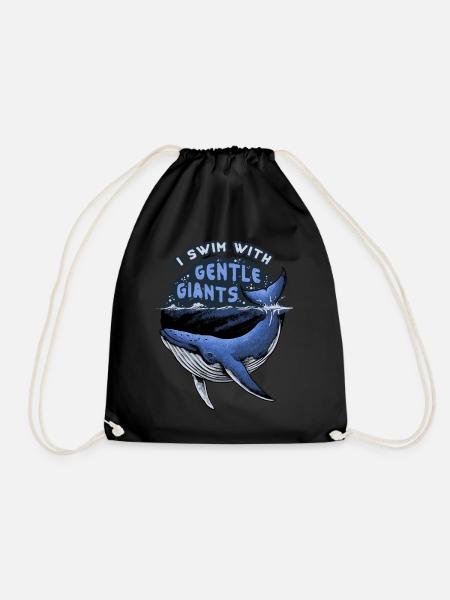 Wal Schwimmen Tauchen Geschenk für Scuba Taucher - Turnbeutel - Schwarz