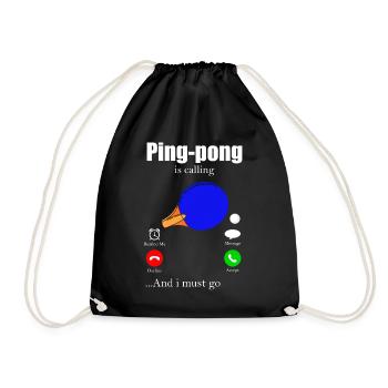 Ping-Pong - Turnbeutel - Schwarz - Vorne
