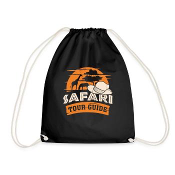 Safari Tour Guide Africa Gift - Drawstring Bag - black - Front