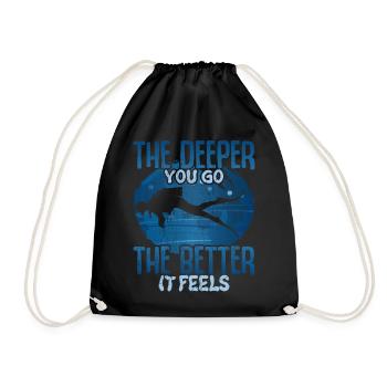 Deep Diving Taucher Scuba Diving Tauchen Geschenk - Turnbeutel - Schwarz - Vorne