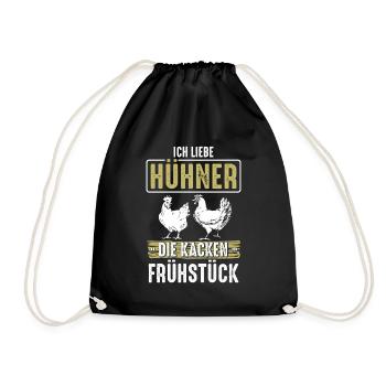 I love chickens the cocky breakfast - Drawstring Bag - black - Front