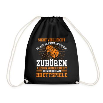 Brettspiele Fan - Turnbeutel - Schwarz - Vorne