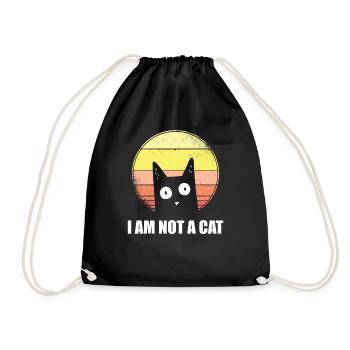 Funny Meme for I am not a Cat - Drawstring Bag - black - Front