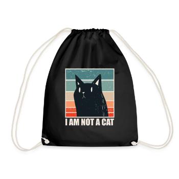 Funny Meme for I am not a Cat - Drawstring Bag - black - Front