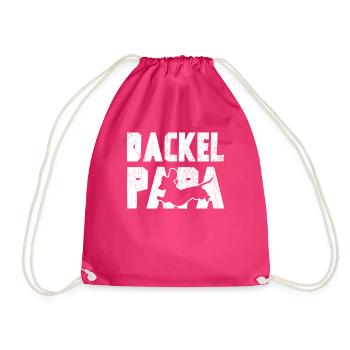 Dackel Papa Herrchen - Turnbeutel - Fuchsia - Vorne