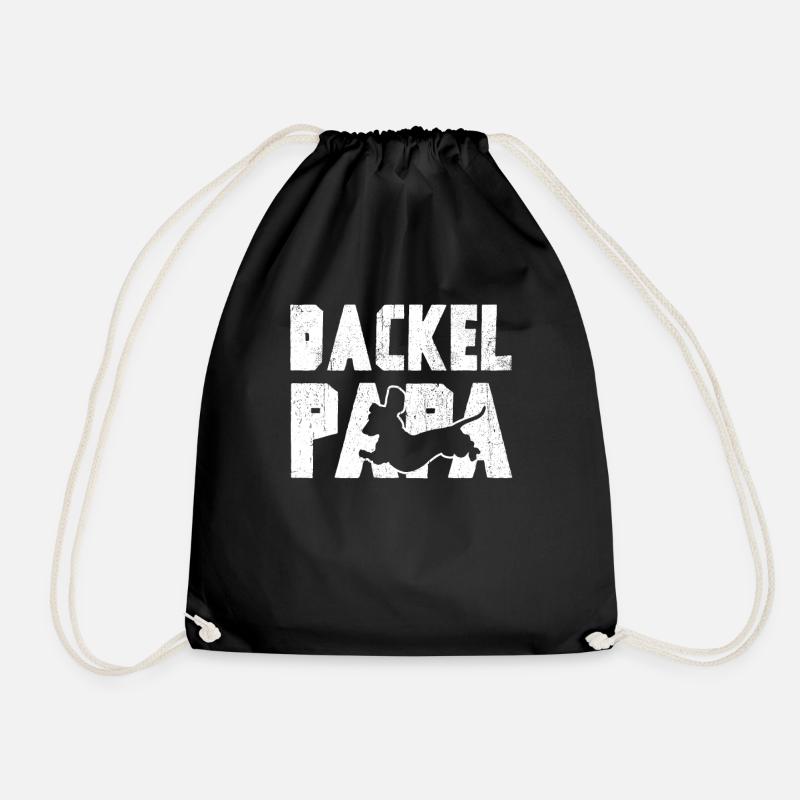Dackel Papa Herrchen - Turnbeutel - Schwarz