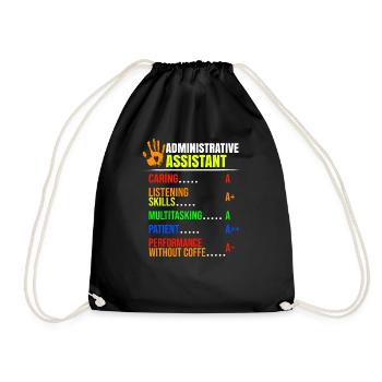Administrative Assistant Certificate Funny Gift - Drawstring Bag - black - Front