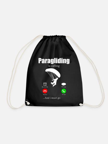Paragliding Fallschirm Gleitschirmfliegen Skydive - Turnbeutel - Schwarz
