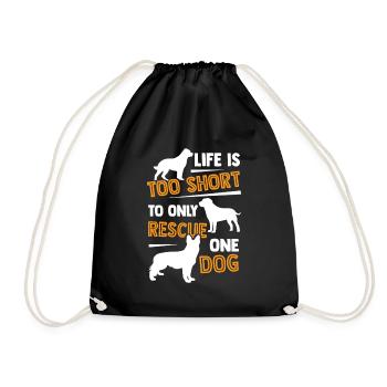 Dog Animal Shelter Animal Welfare Protector Gift - Drawstring Bag - black - Front