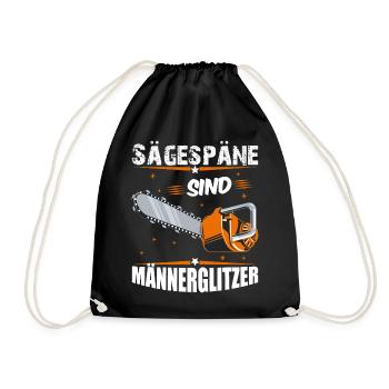 Sägespäne sind Männerglitzer Kettensäge Motorsäge - Turnbeutel - Schwarz - Vorne