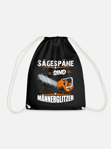 Sägespäne sind Männerglitzer Kettensäge Motorsäge - Turnbeutel - Schwarz