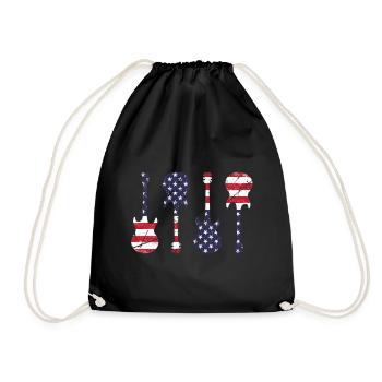 Country Musique Rétro Vintage Guitare - Sac de sport léger - noir - Devant