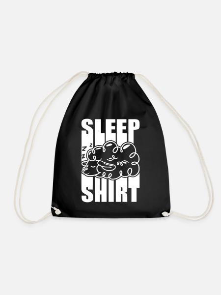 Sleep Shirt Sleeping Sheep Sweet Gift Idea - Drawstring Bag - black