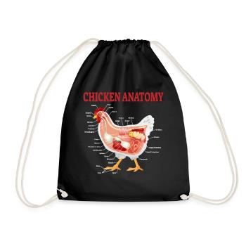 Poulets anatomie poulets éleveurs de poulets cadeau - Sac de sport léger - noir - Devant