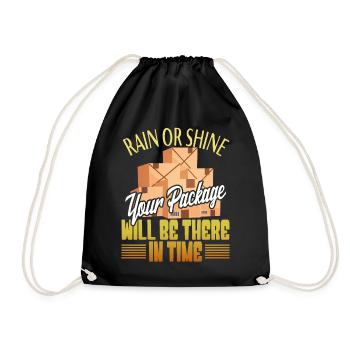 Package delivery package parcel messenger parcel messenger courier - Drawstring Bag - black - Front