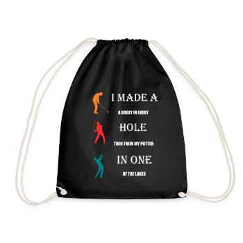 Golfing Golf Saying Golfer Men Gift - Drawstring Bag - black - Front