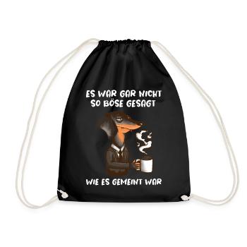 Dackel Spruch Lustiges Hunde Geschenk Arbeit Büro - Turnbeutel - Schwarz - Vorne