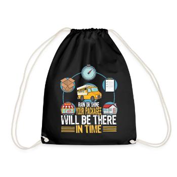 Package delivery package parcel messenger parcel messenger courier - Drawstring Bag - black - Front