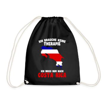 Ich muss nur nach Costa Rica - Turnbeutel - Schwarz - Vorne