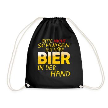 BITTE NICHT SCHUPSEN ICH HABE BIER Biere - Turnbeutel - Schwarz - Vorne