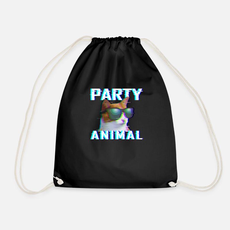 Party Tier EDM Rave Electro Dubstep Hardstyle - Turnbeutel - Schwarz