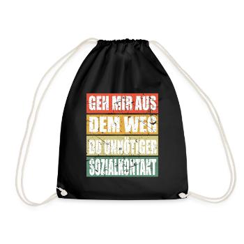 Unnötiger Sozial Kontakt - Turnbeutel - Schwarz - Vorne