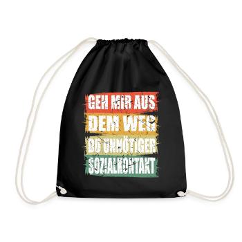 Unnötiger Sozial Kontakt - Turnbeutel - Schwarz - Vorne