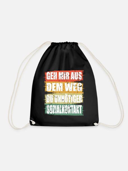 Unnötiger Sozial Kontakt - Turnbeutel - Schwarz