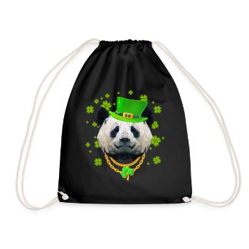Lucky Panda St. Patrick's Day Golden Shamrock - Sac de sport léger - noir - Devant