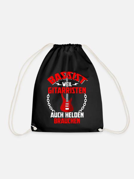 Bassist Gitarrist band Kontrabass Geschenk Bass - Turnbeutel - Schwarz
