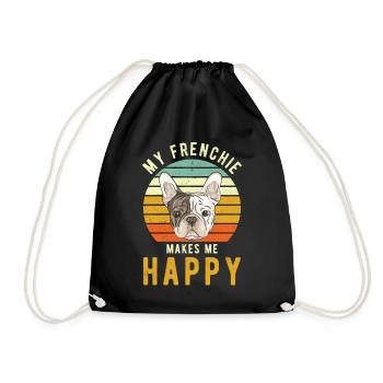 Frenchie Cadeau de bouledogue française - Sac de sport léger - noir - Devant