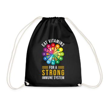 Healthy Eating Vitamins - Drawstring Bag - black - Front