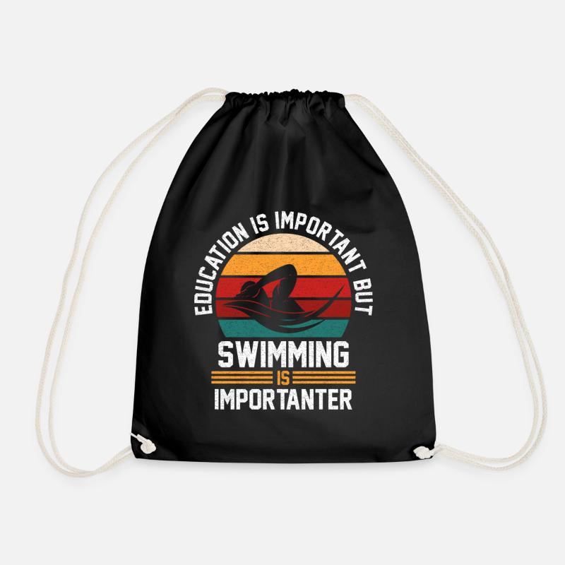 Schwimmteam Rettungsschwimmer Geschenk - Turnbeutel - Schwarz