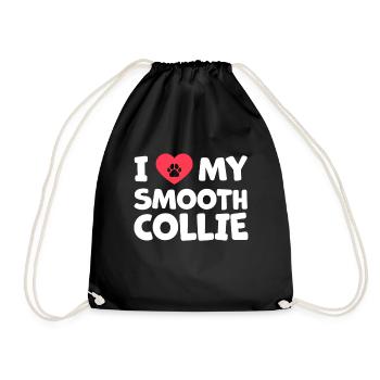 I love my Kurzhaarcollie Familienhund Geschenk - Turnbeutel - Schwarz - Vorne