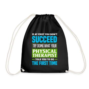 Physiotherapeut Arbeit Patient - Turnbeutel - Schwarz - Vorne