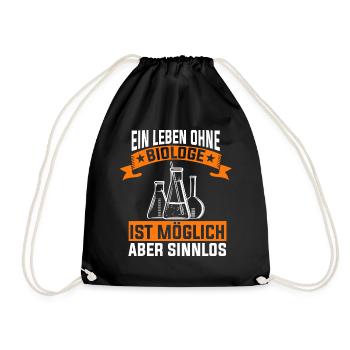 Biologe Biochemiker Biolehrer Geschenk - Turnbeutel - Schwarz - Vorne