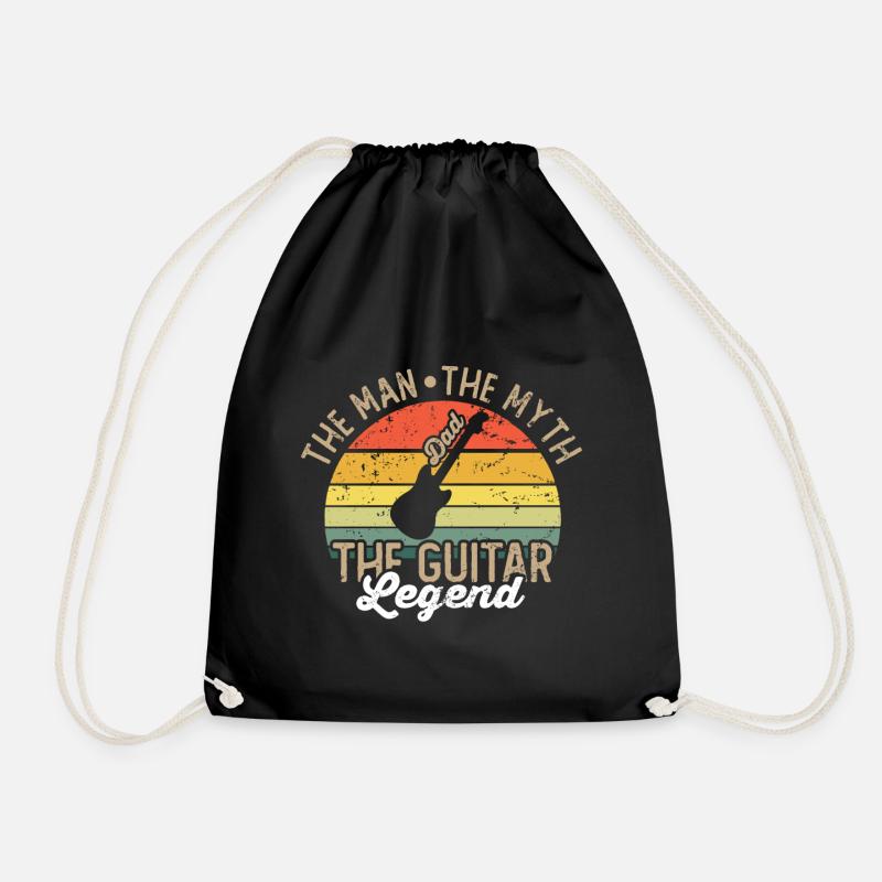 Dad The man The myth The guitar LEGEND - Drawstring Bag - black