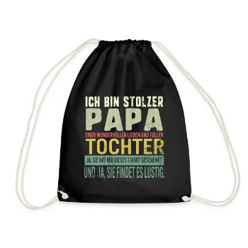 Papa Tshirt MännerGeschenk für den Vater oder - Drawstring Bag - black - Front